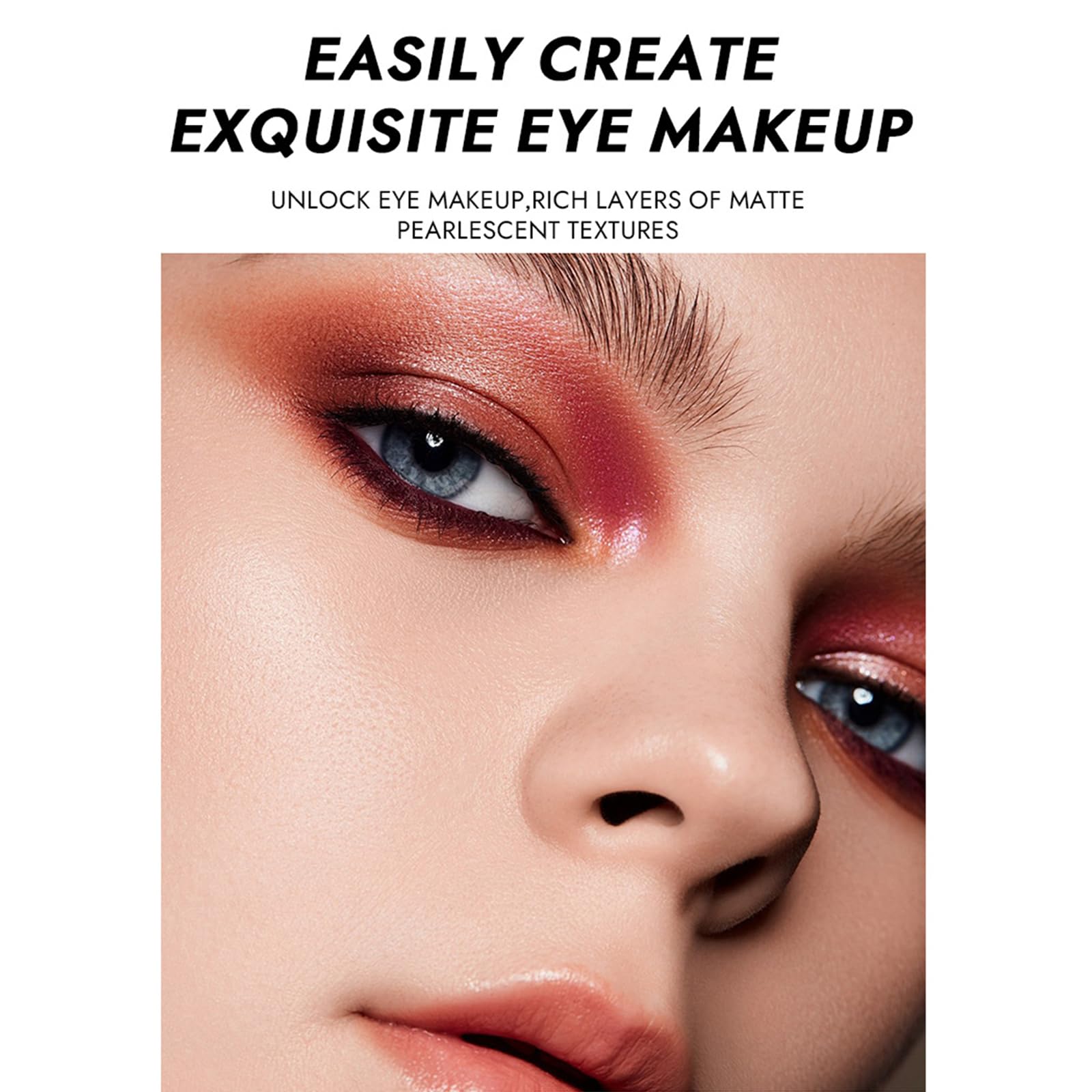 Nine-Shade Matte & Shimmery Eyeshadow Palette in Earthy Tones for Day & Night Makeup - Image 4