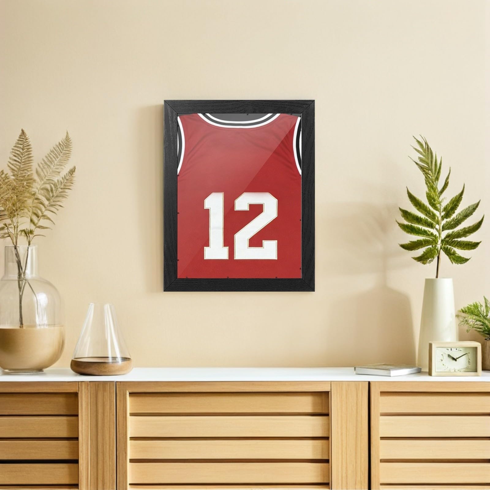 PRETYZOOM 2 Piezas Marco de Madera Negro para Camisetas Deportivas de 35,5x28cm Diseño Acrílico Protector y Funcionalidad Multipropósito Adecuado para Clubes y Oficinas