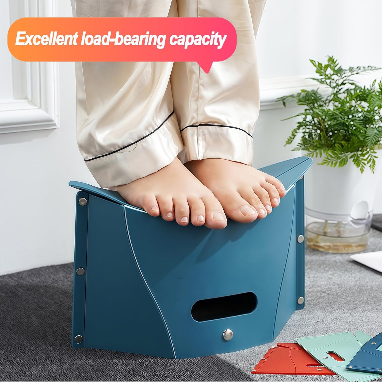 Foldable Stool Portable Chair Lightweight Collapsible Camping Hiking Stools,Small Folding Travel Chairs for Fishing Hiking Tours BBQ Parties Subway Squatty Potty (Dark Blue