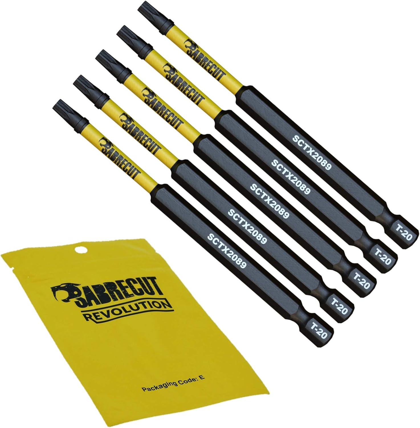 5 x SabreCut SCTP2089_5 89mm T20 TX20 Torx Inviolable Sécurité Tournevis à Impact Magnétique Embouts de Tournevis Heavy Duty Compatible avec Dewalt Milwaukee Bosch Makita et plus