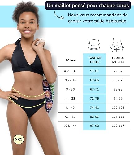 SORIO® Bas de Maillot de Bain Menstruel Femme et Adolescente - Flux Moyen - Absorbant Antifuite et Anti Odeur - Culotte de Bain Menstruelle - Discret et Confortable - Piscine et Plage - Eva XS - 5