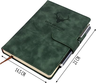 A5 Notebook Journal - Hardcover Executive Notebooks with Premium Thick Paper, College Lined Journal, 8.3×5.8,360 Page, Perfect for Office Home School Business Writing & Note Taking (Green)