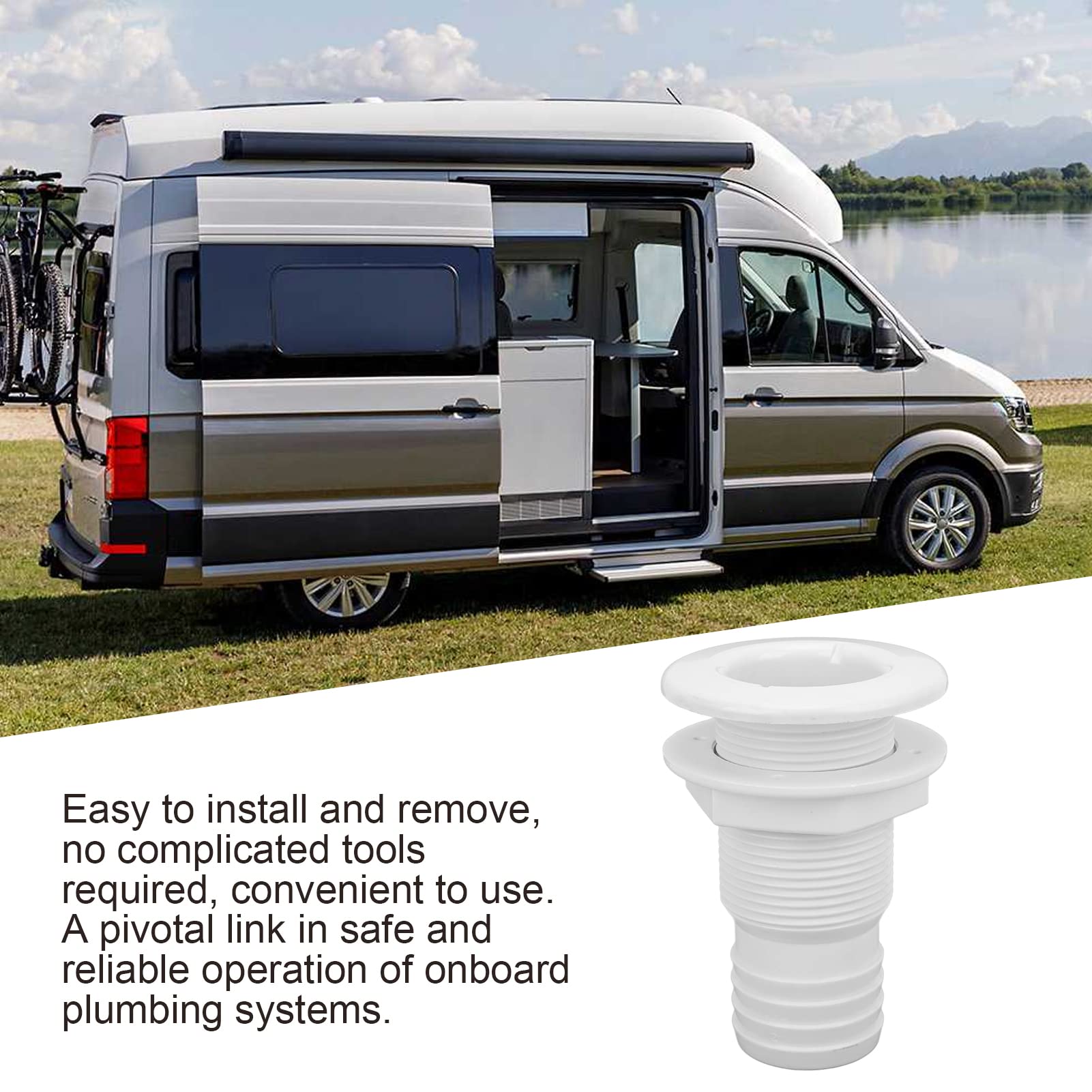 Thru Hull Fitting 2in Thru Hull Connector Fitting Straight Thru Hull Hose Connector Boating Plumbing Fitting for Onboard Plumbing System