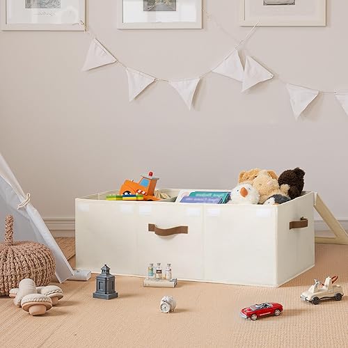 Miniatura 3 de StorageWorks Contenedores grandes de almacenamiento de juguetes con tapas, cofres de juguetes plegables y resistentes, baúles de almacenamiento con