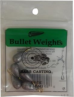 Bullet Weight SS14 1/4-Ounce Bass Casting Sinker, Nickel Finish