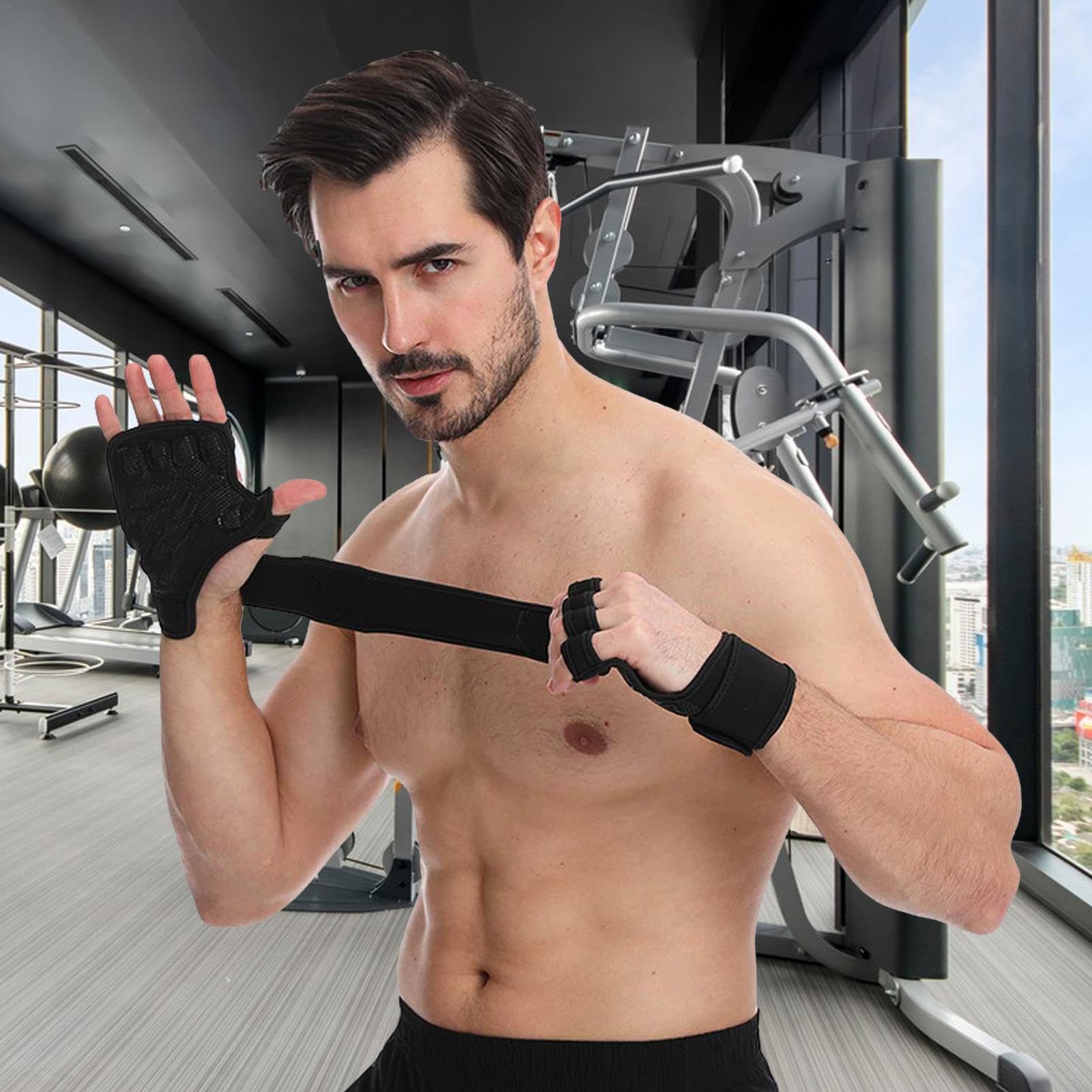 Gants De Gym Pour Homme - Rembourrage Silicone Antidérapant Confortable Et Réglable Pour Haltérophilie, Cyclisme, Musculation Et Snowboard
