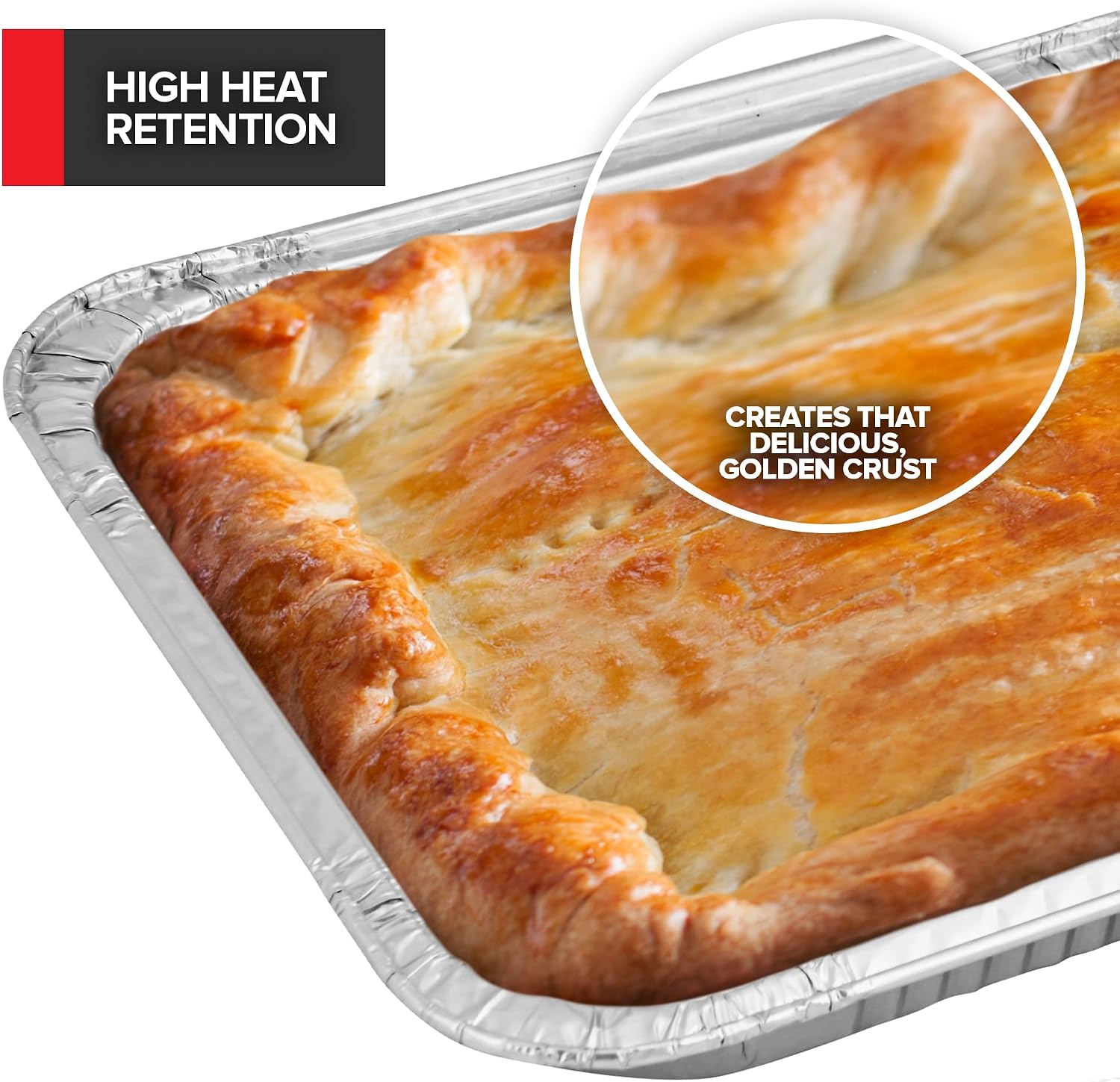 (30 Pack) Disposable Aluminum Pans 9x13 Shallow, Heavy Duty 1.75" Deep Foil Pans, Baking Tins, 13x9 Baking Pan for Cooking and Serving Cookies, Brownies, Sheet Cake, Cookie Sheets, Holiday Meal Prep