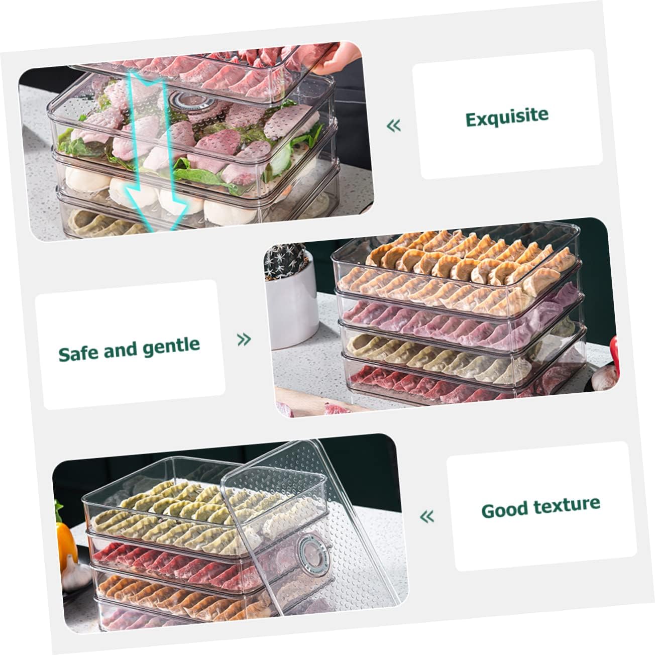 OUNONA Multi-layer Quick Freezing Box Home Refrigerator Storage Box Fridge Food Container Fruit Containers Food Holder Storage for Freezer