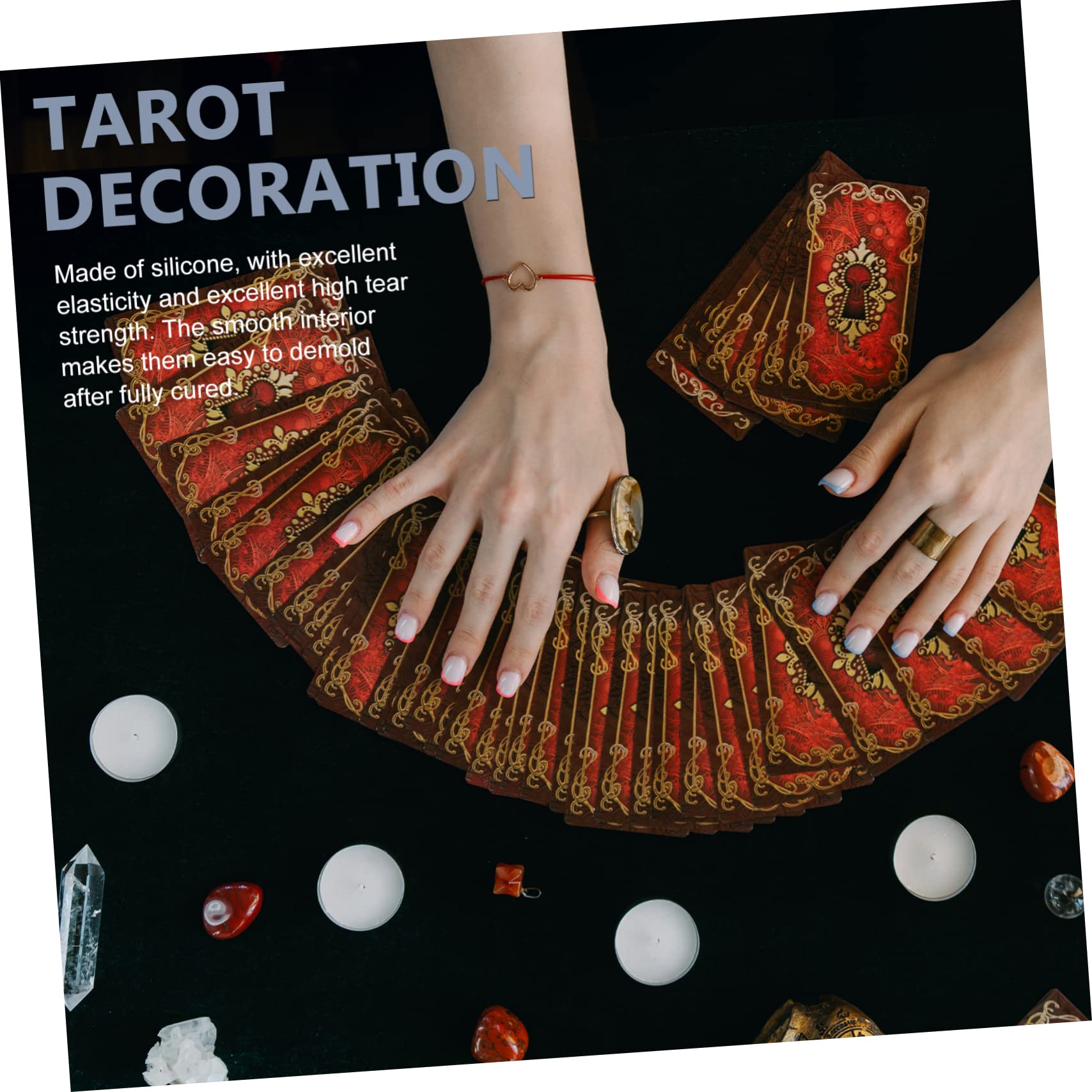 Housoutil Moule Tarot en Silicone Blanc, 1 Set, pour Versage Décoratif