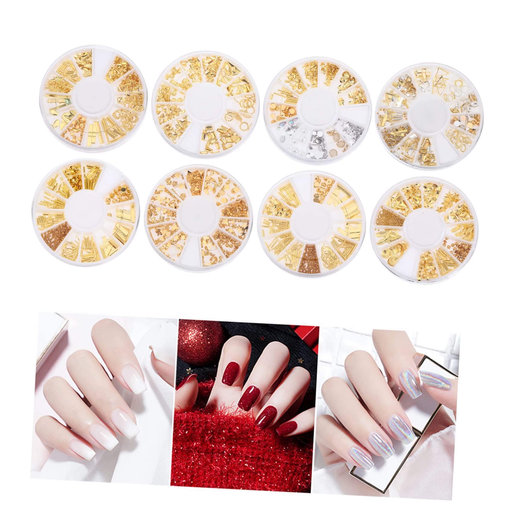 3 Set Decorazioni Per Unghie Per Nail Art Accessori Per Manicure Diy Eleganti Abbellimenti Per Unghie 8 Scatole*3