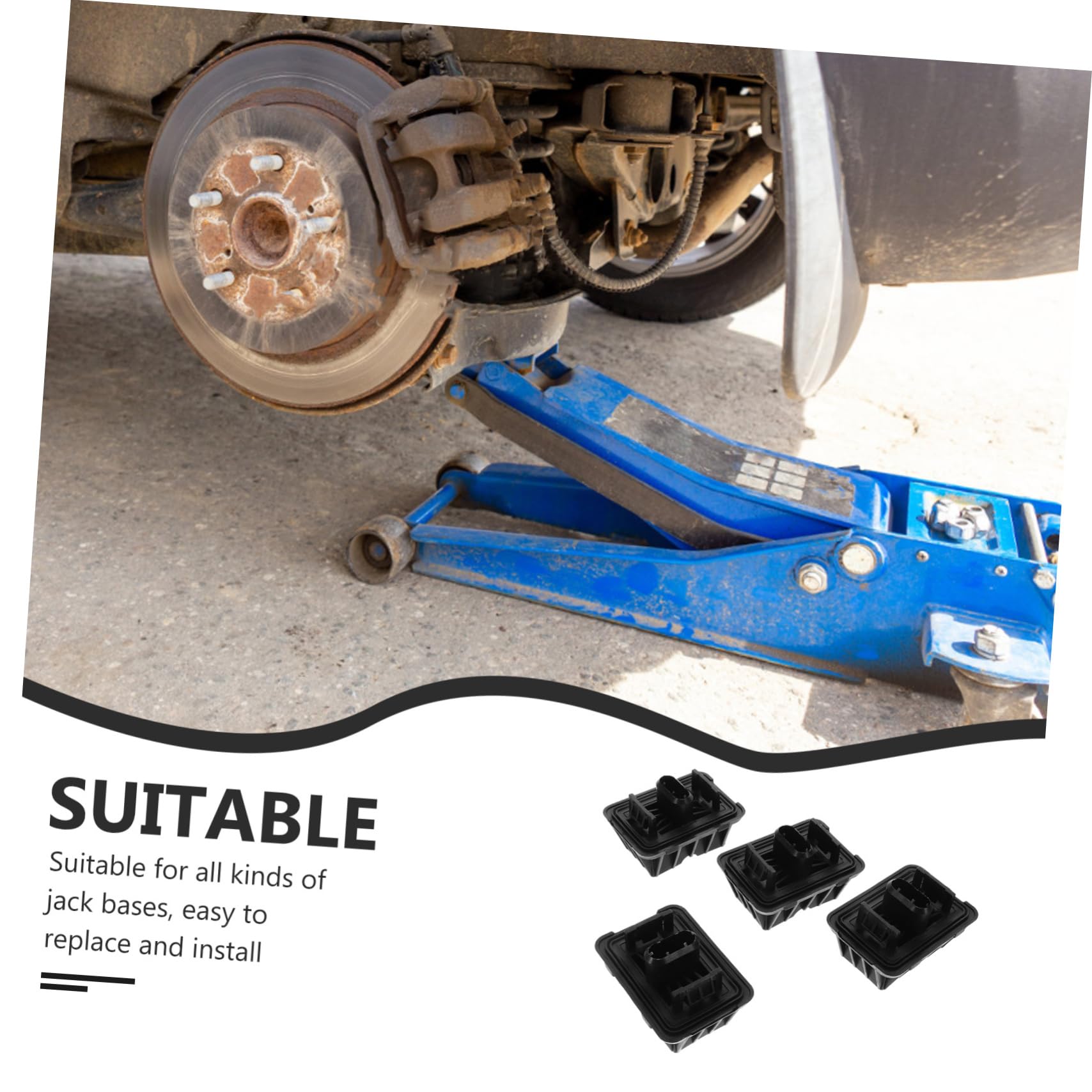 in Gomma per Martinetti Auto 4 Pezzi Base Antiscivolo per Sollevamento Auto e Furgoni Accessori per Manutenzione Automobilistica Gomma Resistente