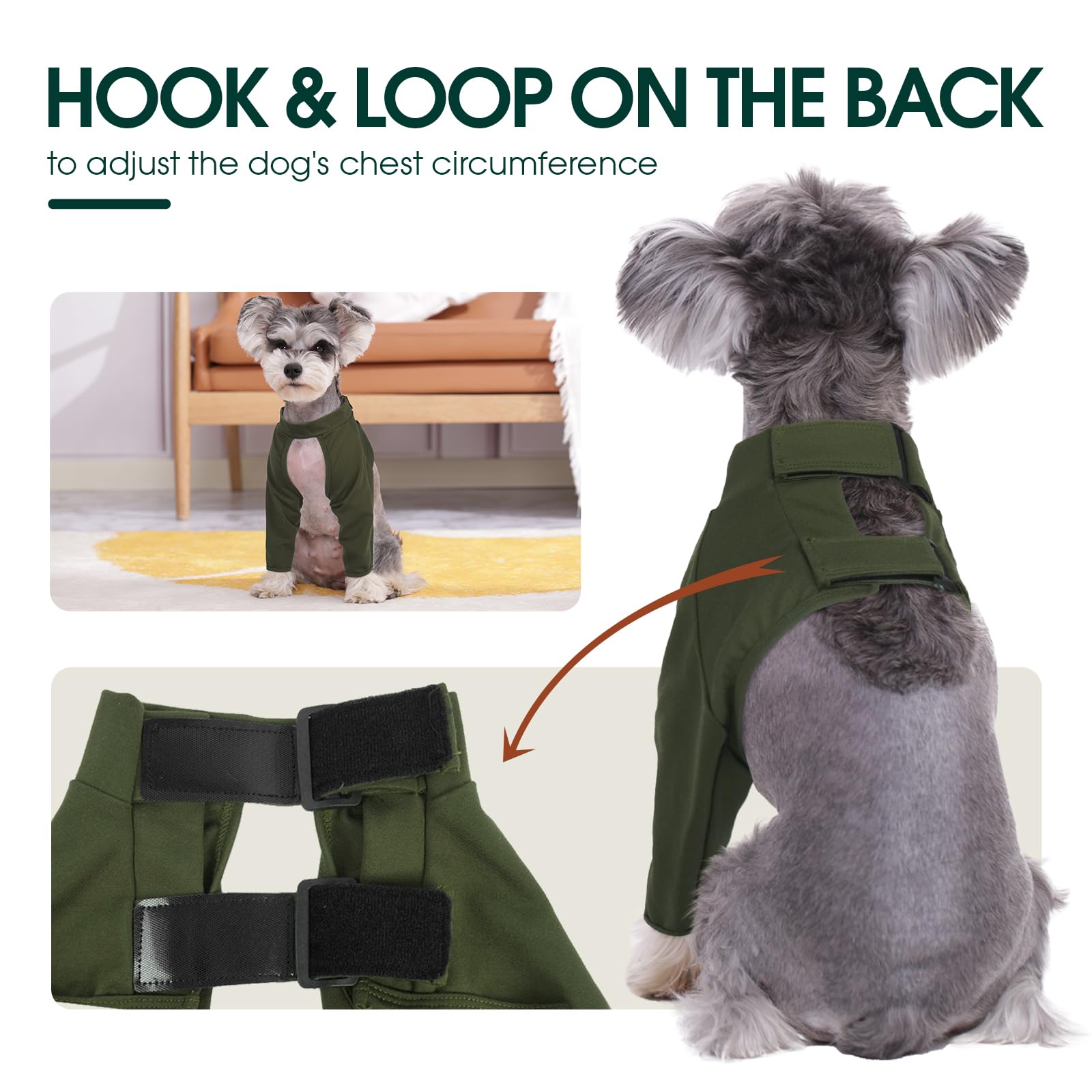Kuoser Dog Surgery Recovery Suit for Front Legs Adjustable Dog Leg Brace Dog Elbow Protector for Post-Surgery Dog Leg Wound Protector Dog Recovery Sleeve to Stop Licking (Green - Image 2