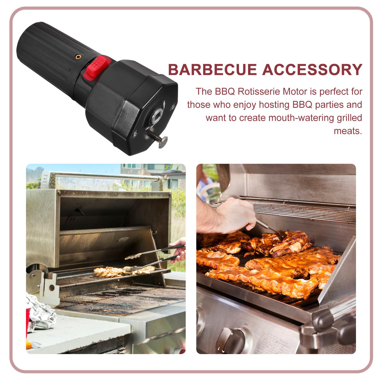 Motore per Girarrosto Elettrico 1,5v Dc Spiedo Rotante in Plastica Nero per Carne e Barbecue All'aperto Utensile Compatto e Resistente