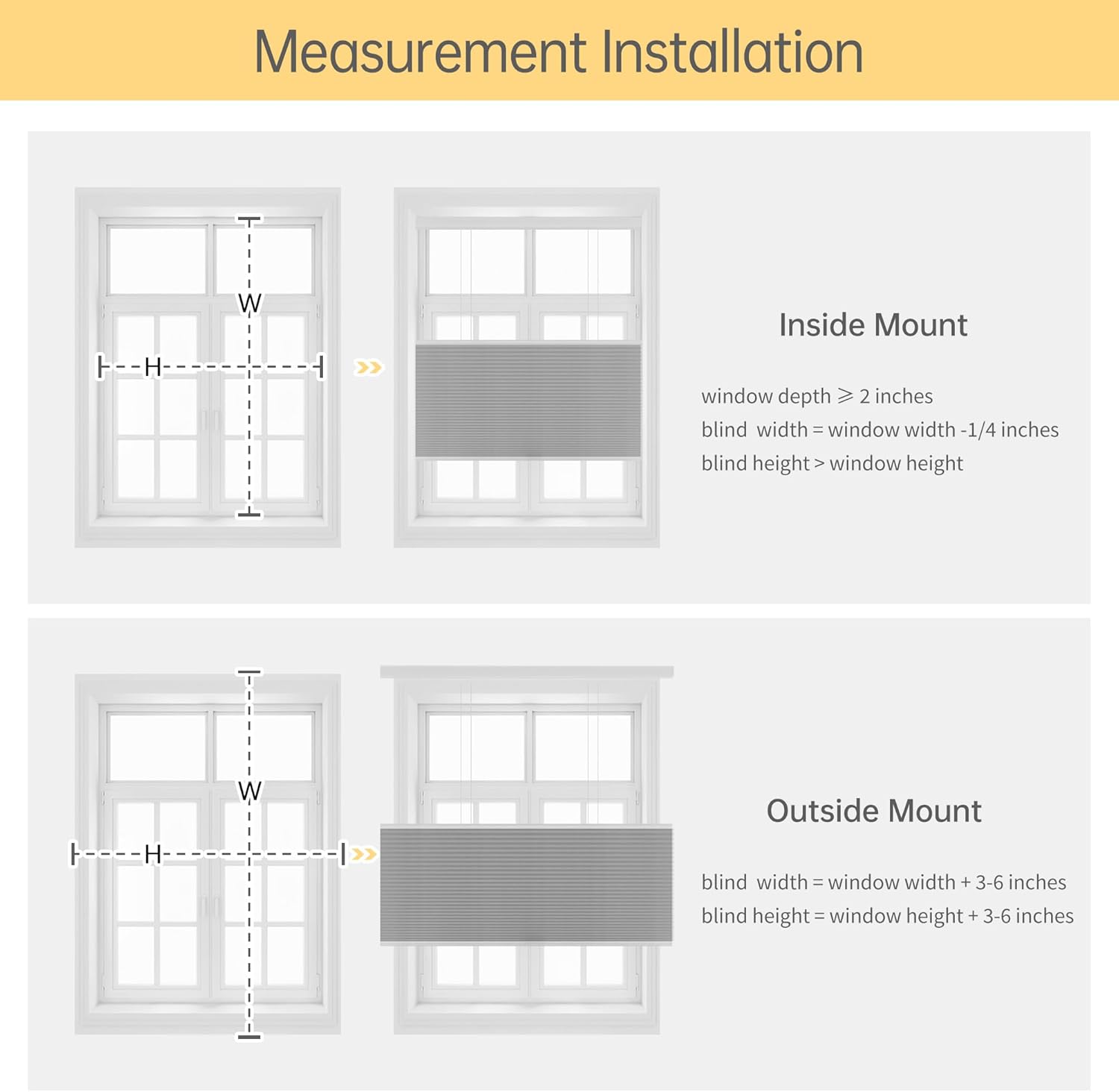 Top Down Bottom Up Cellular Shades, Cordless Blackout TDBU Honeycomb Blinds with Thermal Insulated, Noise Reduction, Room Darkening Cellular Blinds for Home, Office Indoor Window, Grey, Custom Size