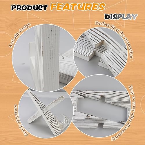 Miniatura 5 de Paquete de 2 soportes de madera para libros de cocina de 7.2 pulgadas, soporte para libro de recetas para encimera de cocina, soporte de placa de