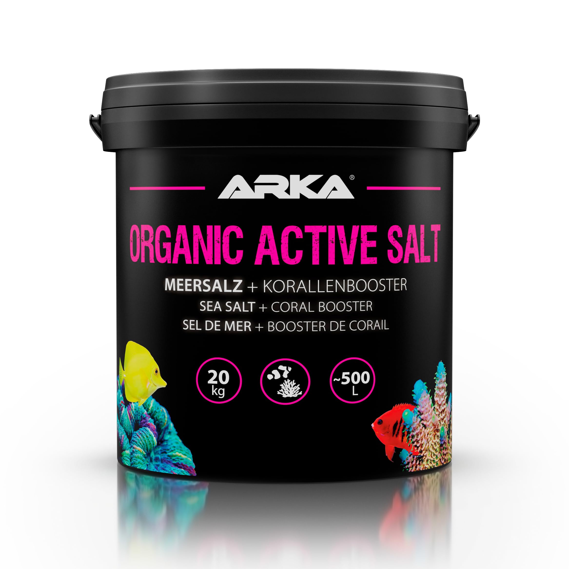 Sale marino per acquari marini 10 kg – ARKA Organic Active Salt – con attivatori biologici per crescita coralli & colori brillanti – senza nitrati né fosfati – scioglimento istantaneo