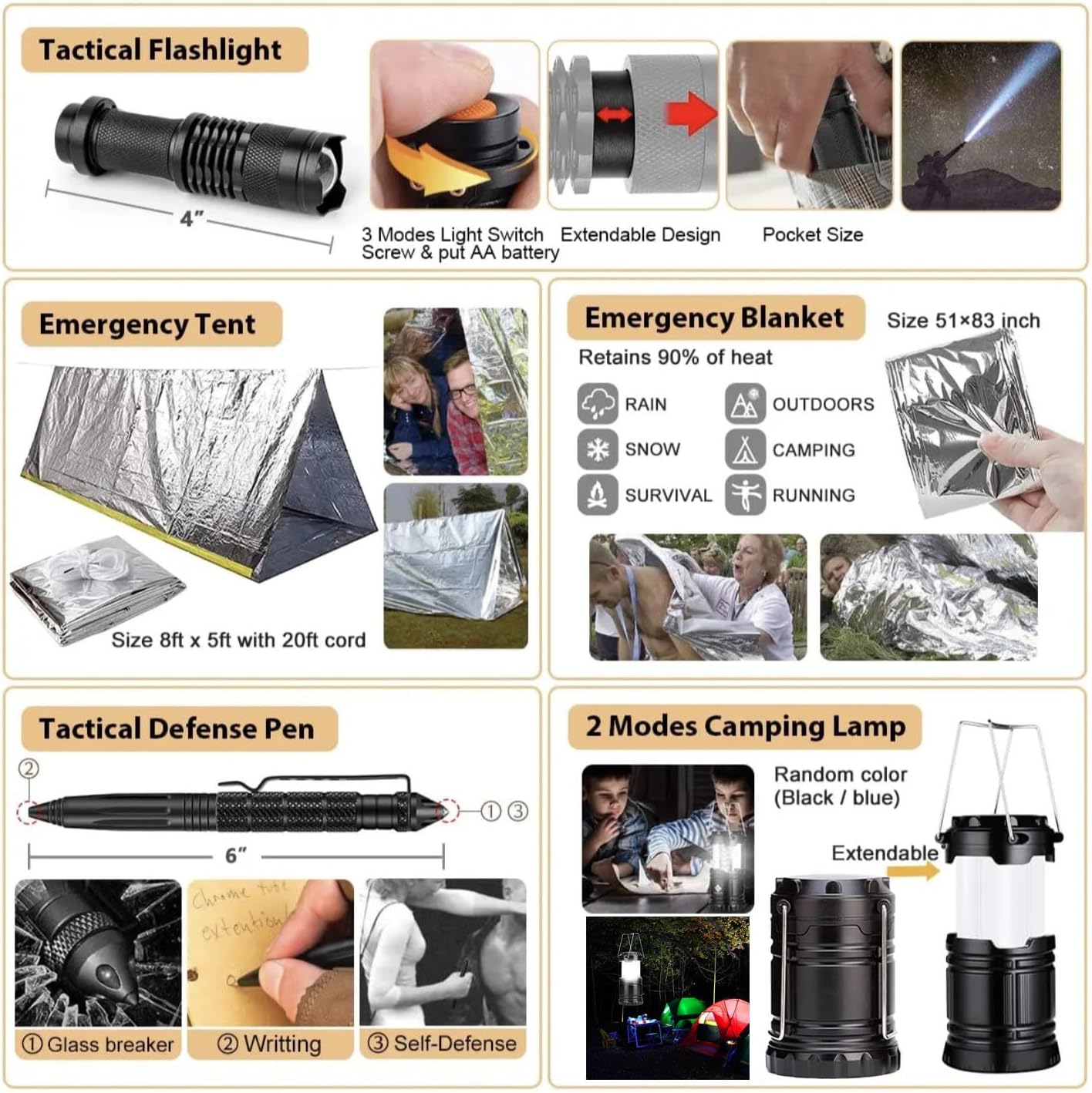 Outdoor Adventure Camping Equipment | Wilderness Survival First Aid Kit | 43-Piece Set | Can Be Used for Camping and Mountain Climbing