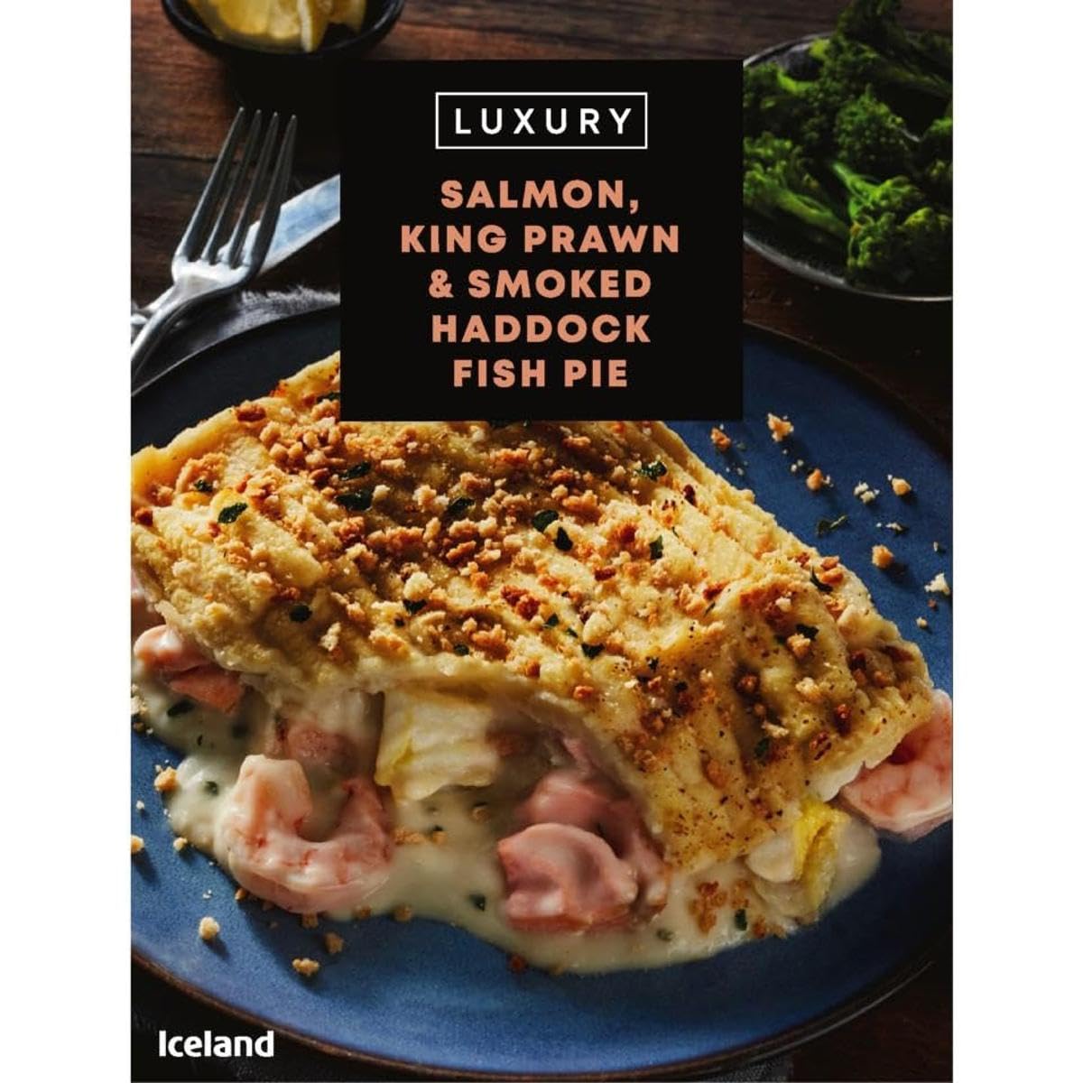 Luxury Salmon, King Prawn and Smoked Haddock Fish Pie 460g (Frozen)
