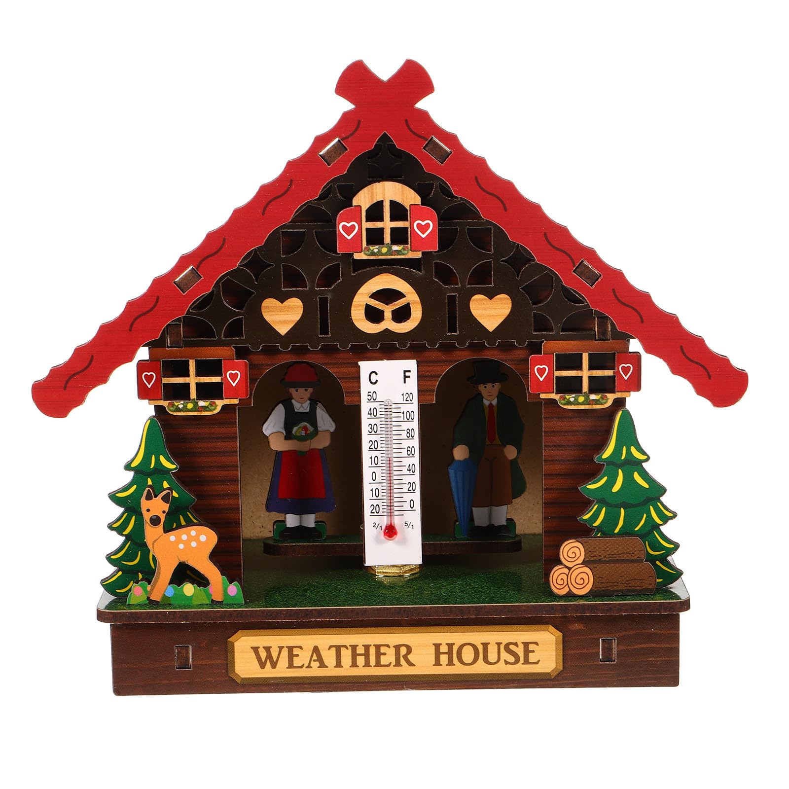 TIDTALEO Barometro e Igrometro da Parete in Legno Elegante per Uso Interno ed Esterno, Pezzo Decorativo Multifunzione per Casa con Misurazione Temperatura e Umidità