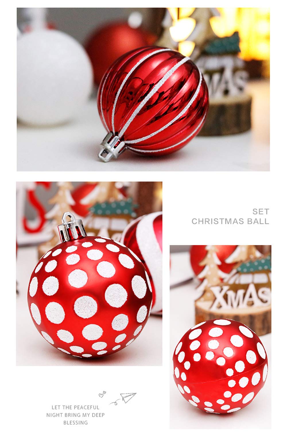 Weihnachtskugeln Gadget Set Christbaumschmuck Kugel Familie Festival Hochzeit Treffen Zusammen Zubehör bruchsicher (30 Stück) 6 cm, 1