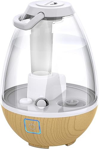 Sharper Image UHT1-SI Humidificador ultrasónico de niebla fría, tanque de agua de 0.4 galones (1.5 litros), 2 ajustes, apagado automático, boquilla