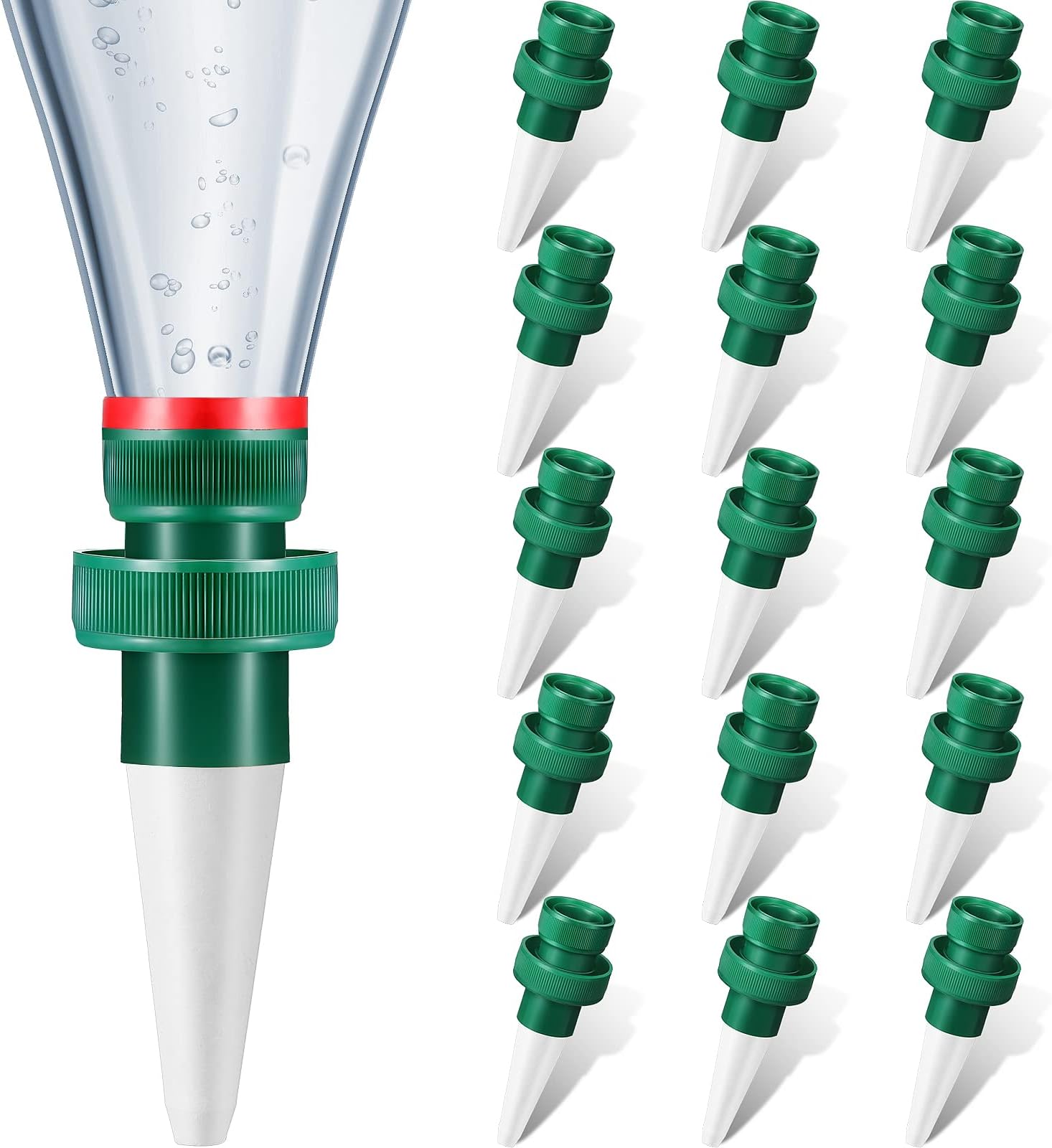 Patelai Terracotta Plant Watering Spikes Self to Use with Cola Bottles Houseplant Watering Stakes Automatic Irrigation System(15 Pack,White)