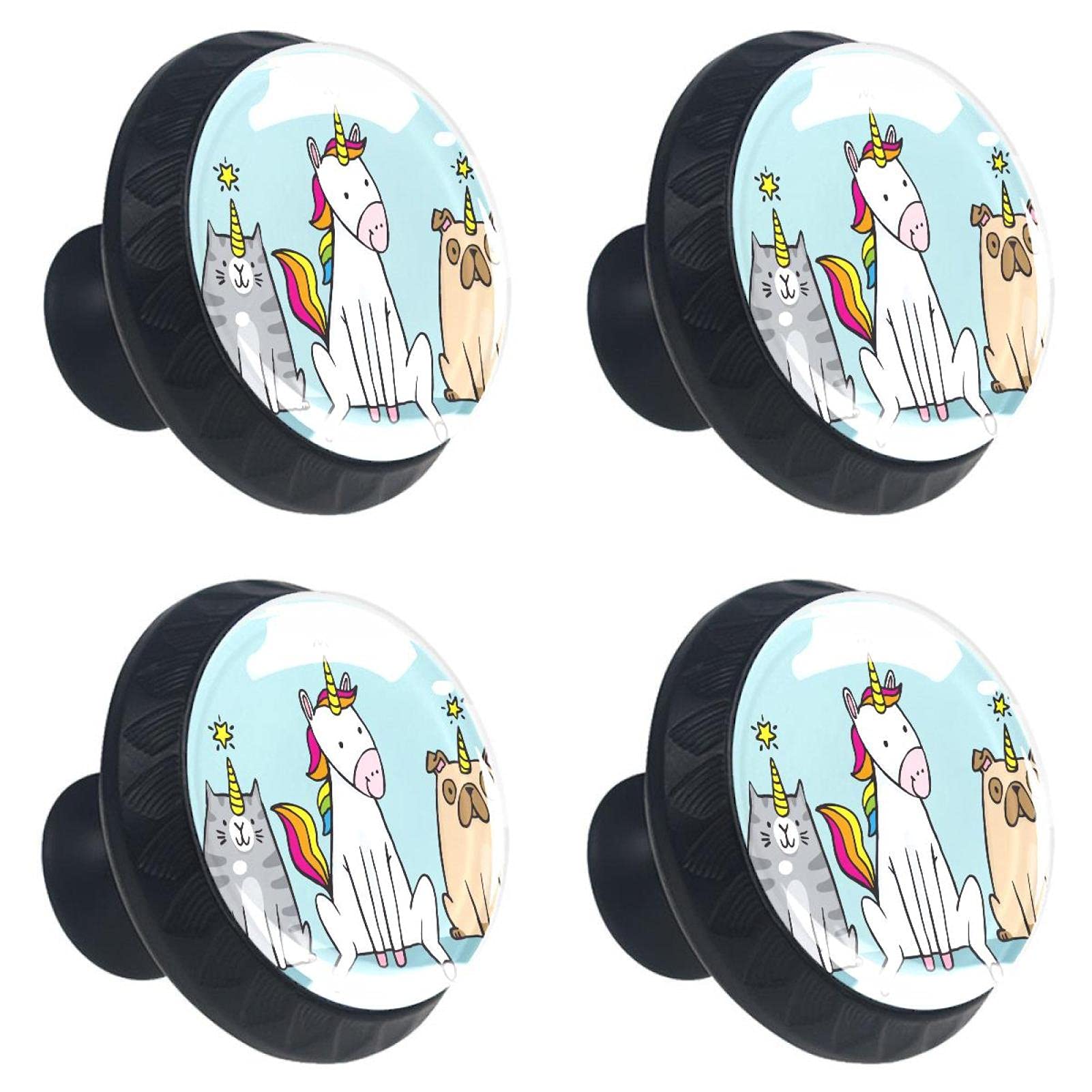 Poignées de porte de placard licorne lot de 4 bouton armoire