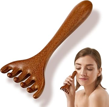 6 Claws Wood Scalp Massager, Sandalwood Gua Sha Comb, Head Scalp Scratcher Massage Tool for Deep Relaxation & Stress Reductio GiftsMoyRetty