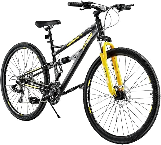 VEVOR Mountain Bike,29 inch MTB Bicycle with Full Dual Suspension,24 Speeds Twist Shifting,Dual Disc Brakes,Aluminum Alloy...