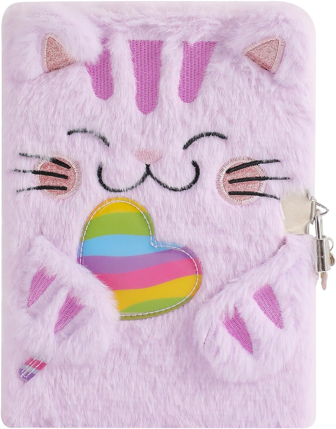 Cuaderno de felpa con candado para niñas, diario secreto