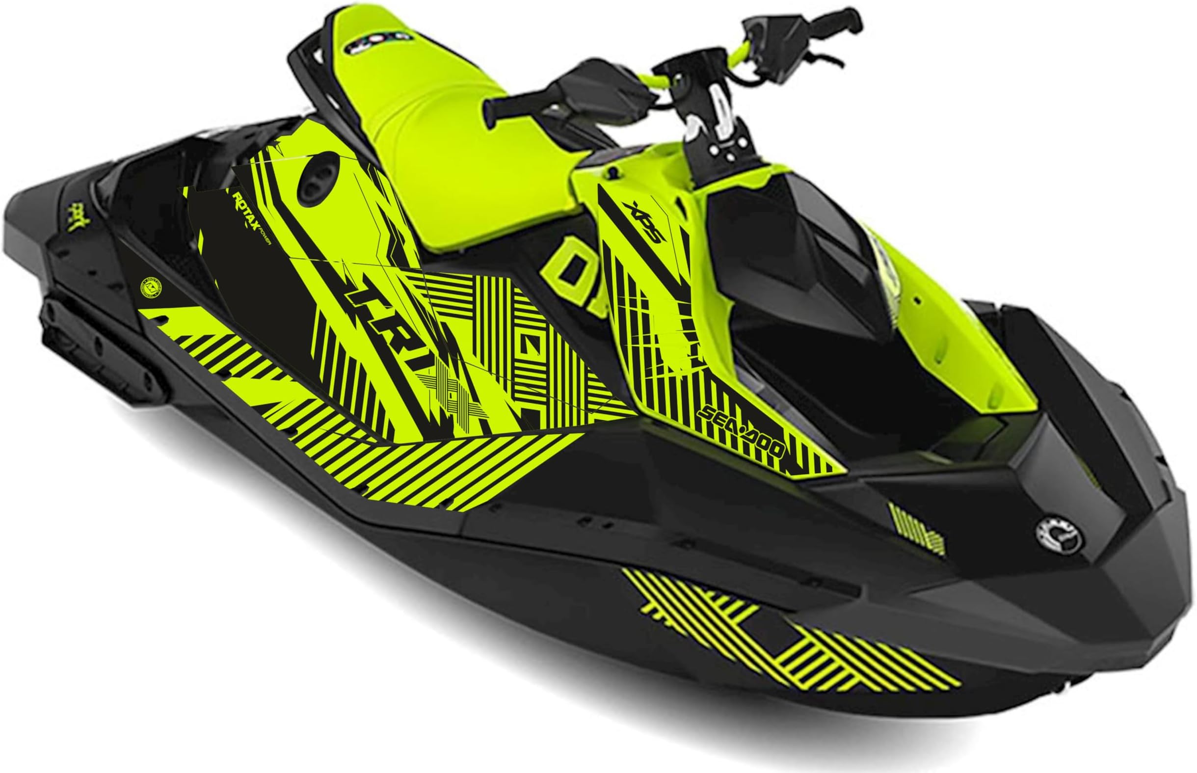 Fit for SeaDoo Spark TRIXX 2UP 3UP Vinyl Sticker Decal Graphics Set – Jetski (2016-2023), Bubble-Free Technology, Protective Laminate, UV Resistant Decals (Yellow 2)