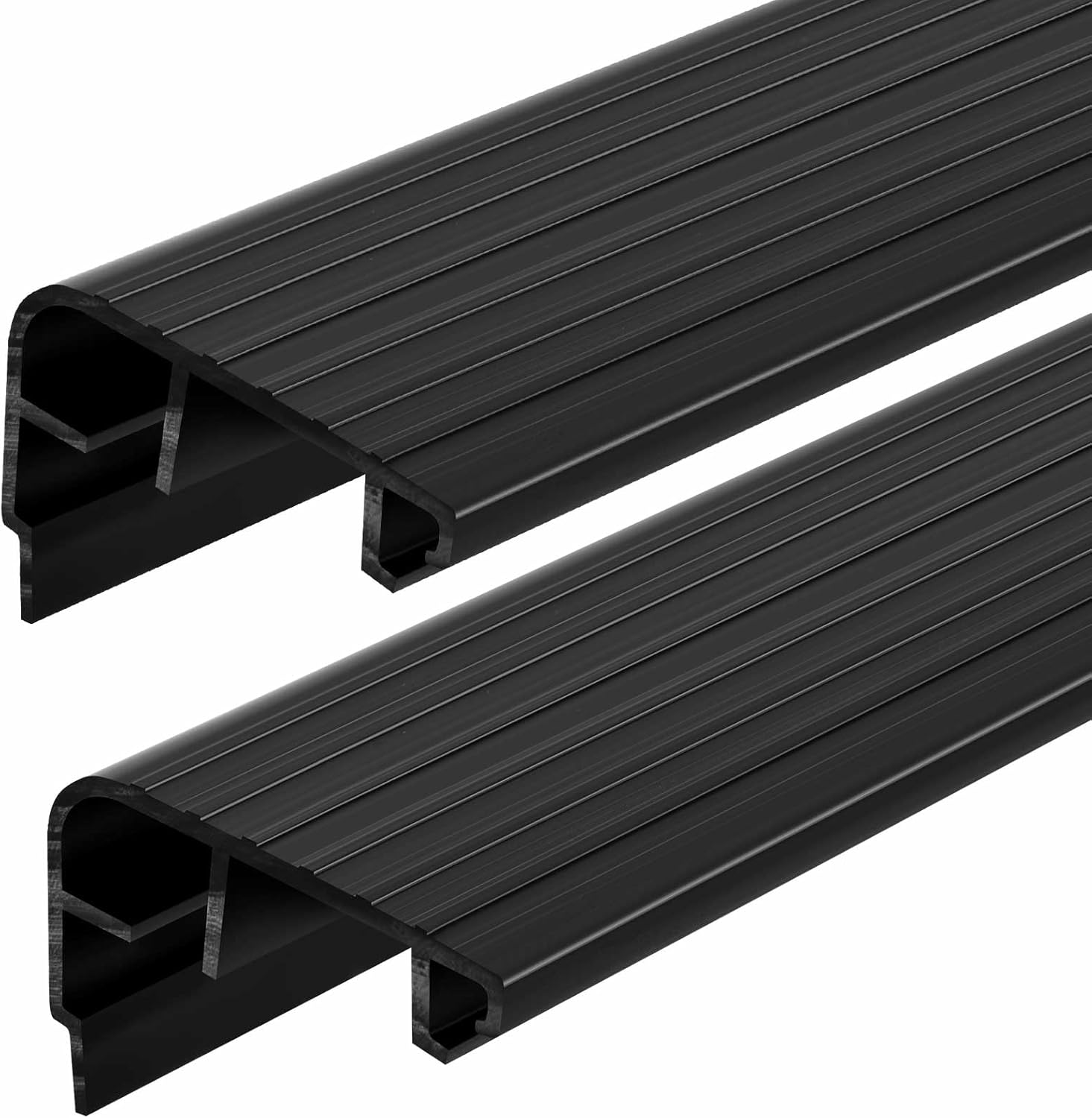 Pangda 2 Pcs 36 L Fixed Vinyl Sill Cap 1-5/32 Inches High Exterior Door Threshold Seal Replacement for Residential Door Trim-to-fit Fixed Vinyl Sill for Residential Entry Waterproof(Black)