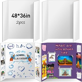 IKAYAS 2 Pack Trifold Poster Board 36" X 48" Double Sided Display Board