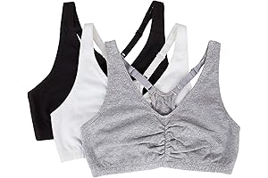 Fruit of the Loom Women's Front Close Shirred Sports Bra Multi Packs