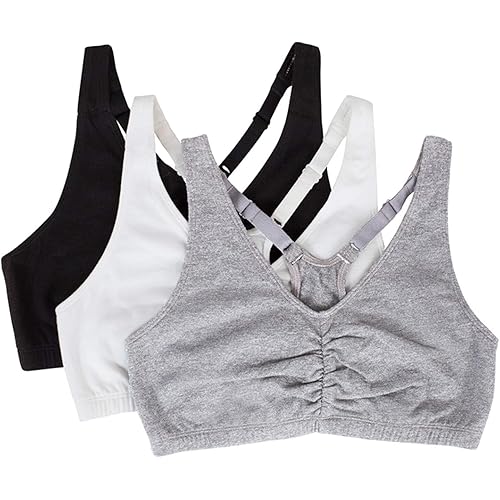 Fruit of the Loom Women's Adjustable Shirred Front Racerback Sports Bra