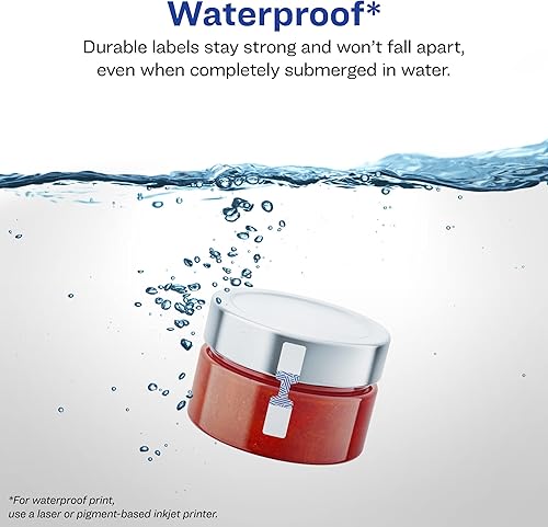 Miniatura 2 de Avery Etiquetas de barra impermeables duraderas, tecnología Sure Feed, 1/2" x 2-1/2", 4,500 en total, resistente al aceite y al desgarro,