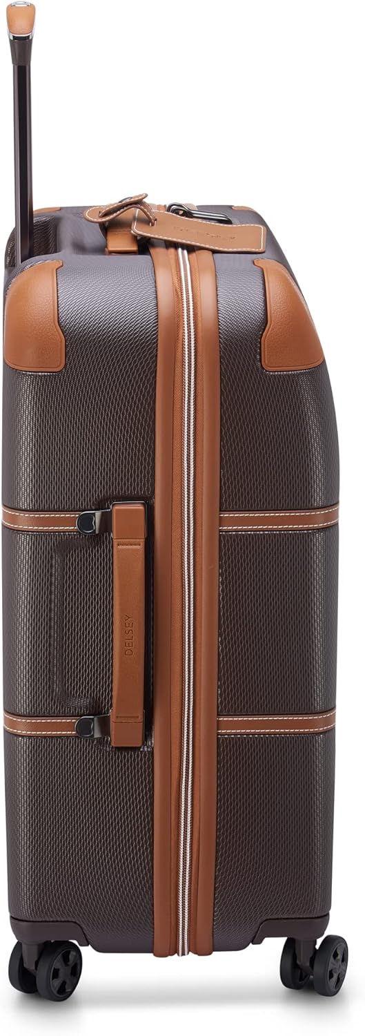 DELSEY PARIS Chatelet Air 2.0 Hardside Luggage with Spinner Wheels, Chocolate Brown, Checked-Medium 24 Inch - Image 6