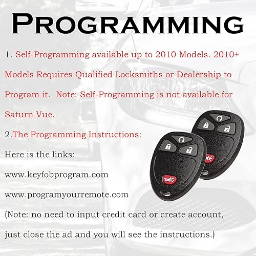 Miniatura 5 de Llavero de repuesto con control remoto de entrada sin llave, compatible con Chevy Silverado Avalanche Equinox Express Traverse GMC Yukon Sierra 1500