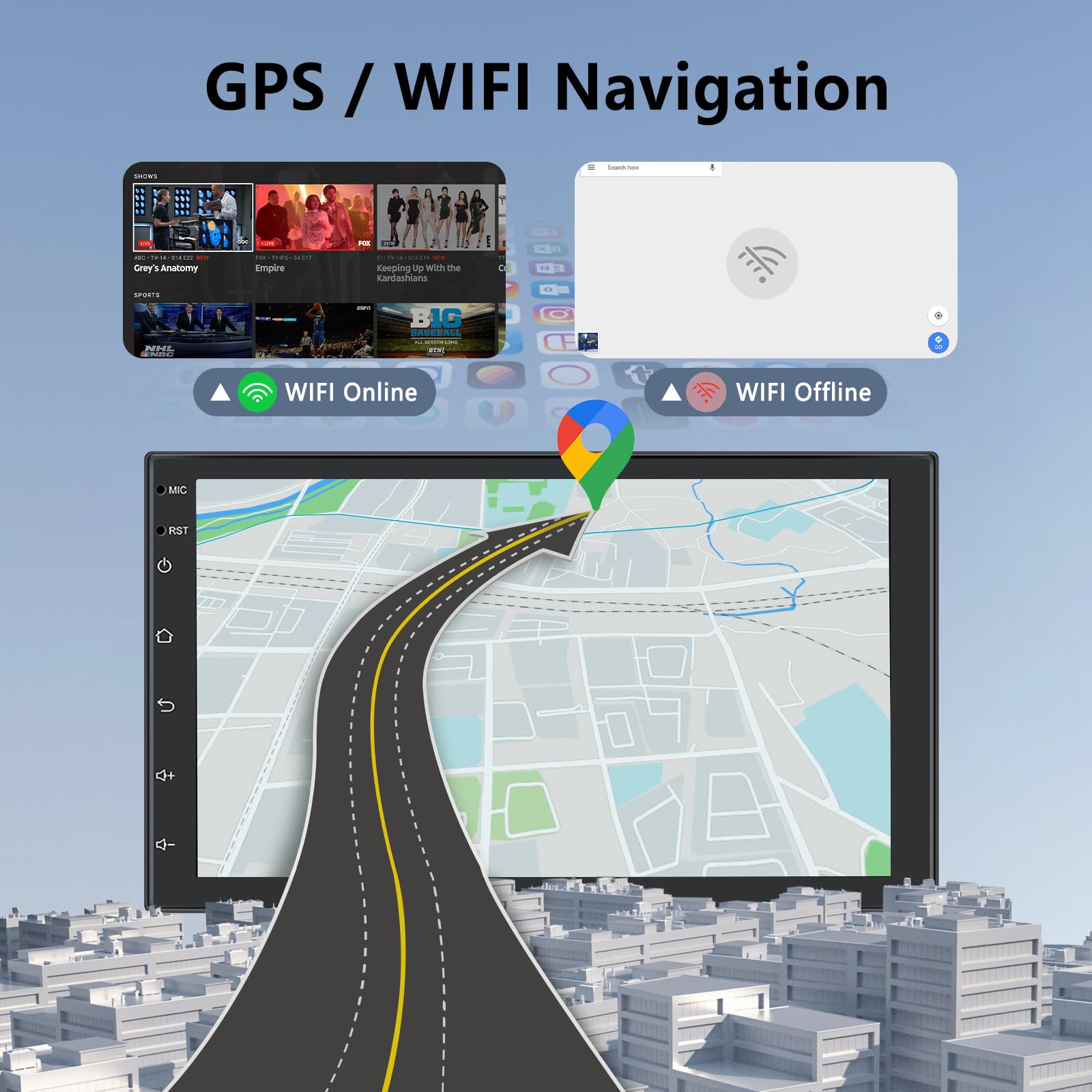 【8 Nucleo 4+64G】Hodozzy Carplay Android Autoradio 2 Din con GPS 7 Pollici IPS Schermo, Stereo Auto Bluetooth con Android Auto/DSP/WiFi/RDS/FM/USB+Telecamera Retromarcia