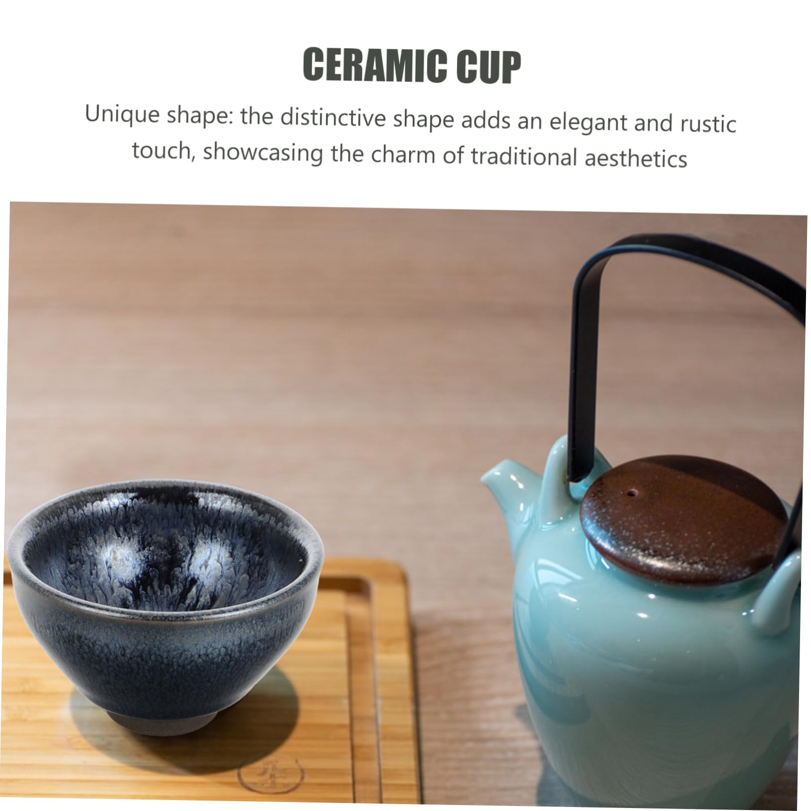 Hemobllo Jianzhan-teetasse aus Porzellan Chinesische im Retro-stil Zierliche Keramik-teetasse mit Deckel Asiatische Teetasse für Tee-liebhaber