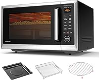 Vista 11 de TOSHIBA EM131A5C-SS Hornos microondas de sobremesa de 1.2 pies cúbicos con plato giratorio removible de 12.4" Sensor de humedad inteligente, 12