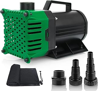 Huwluiwa 5500GPH Submersible Water Pump 460W High Lift Pond Pump with 25ft Power Cord & Pump Barrier Bag Ultra Quiet Water...