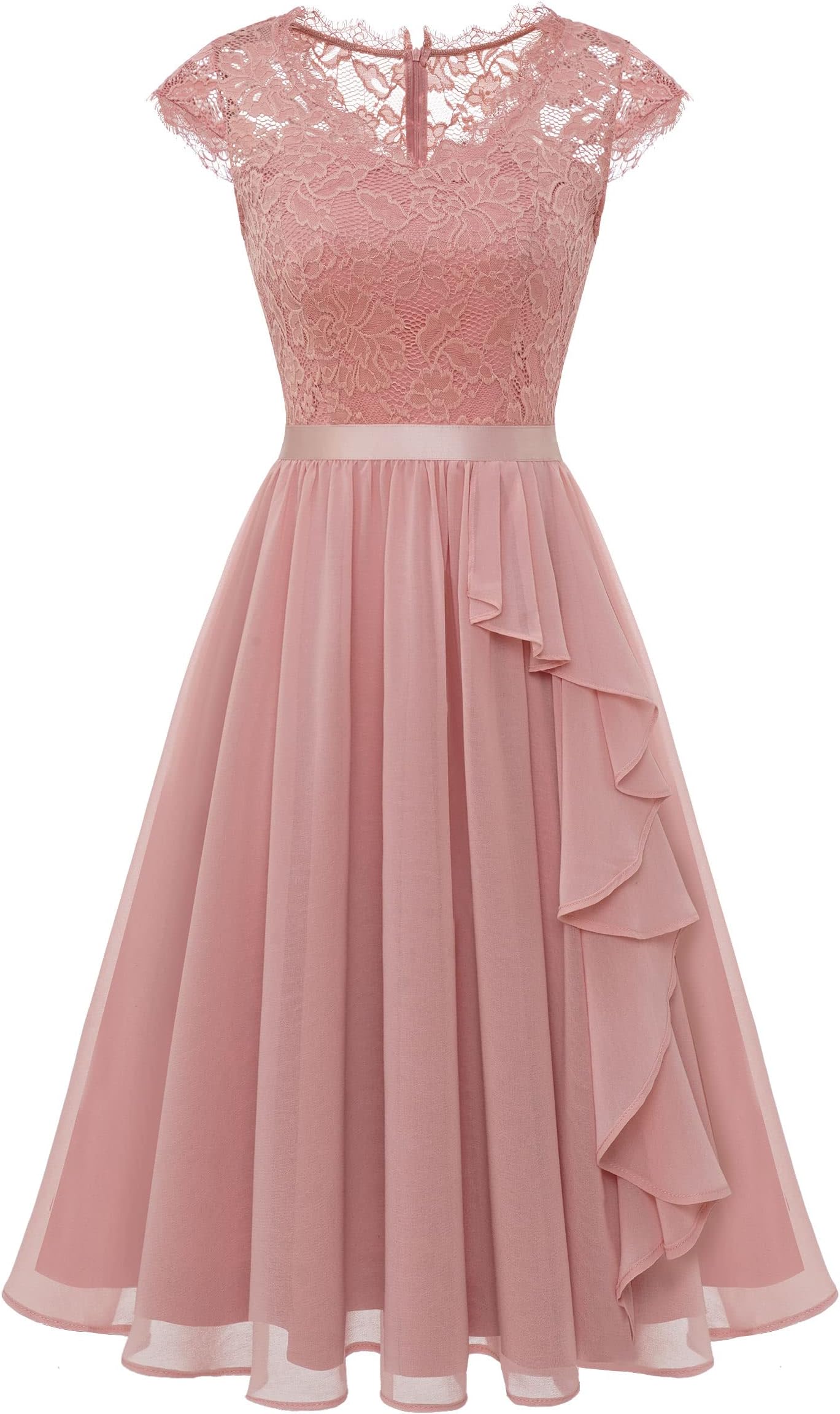 Women's Bridesmaid Dresses Short Prom Dress Ruffle Semi Formal Cocktail Dresses Floral Homecoming Dress