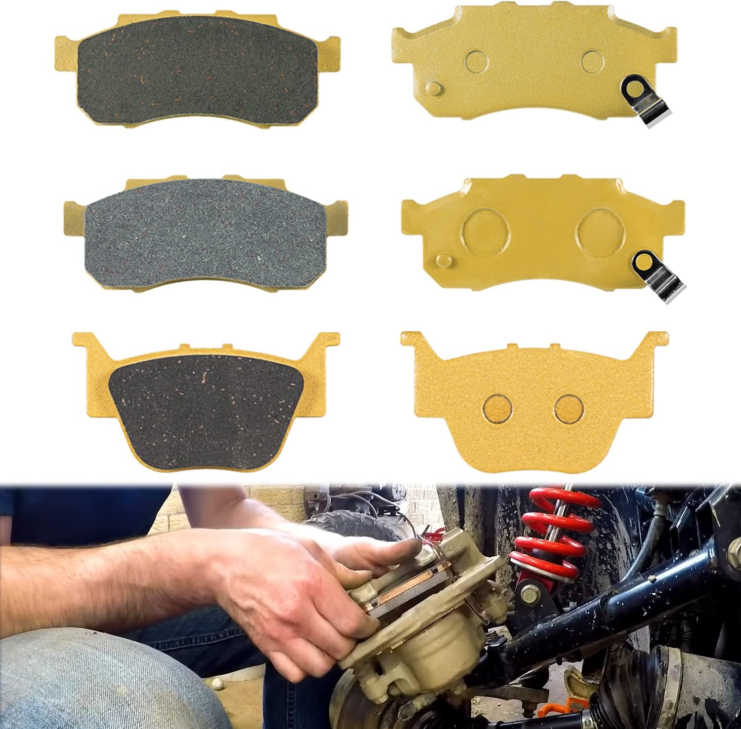 Front & Rear Heavy Duty Ceramic Disc Metal Brake Pads for 2014-2021 Honda Pioneer 700, 2015-2021 Honda Pioneer 500, 2014-2021 Honda Pioneer 700-4, 06435-HN8-016,06452-HL3-A00, 06451-HL3-A00