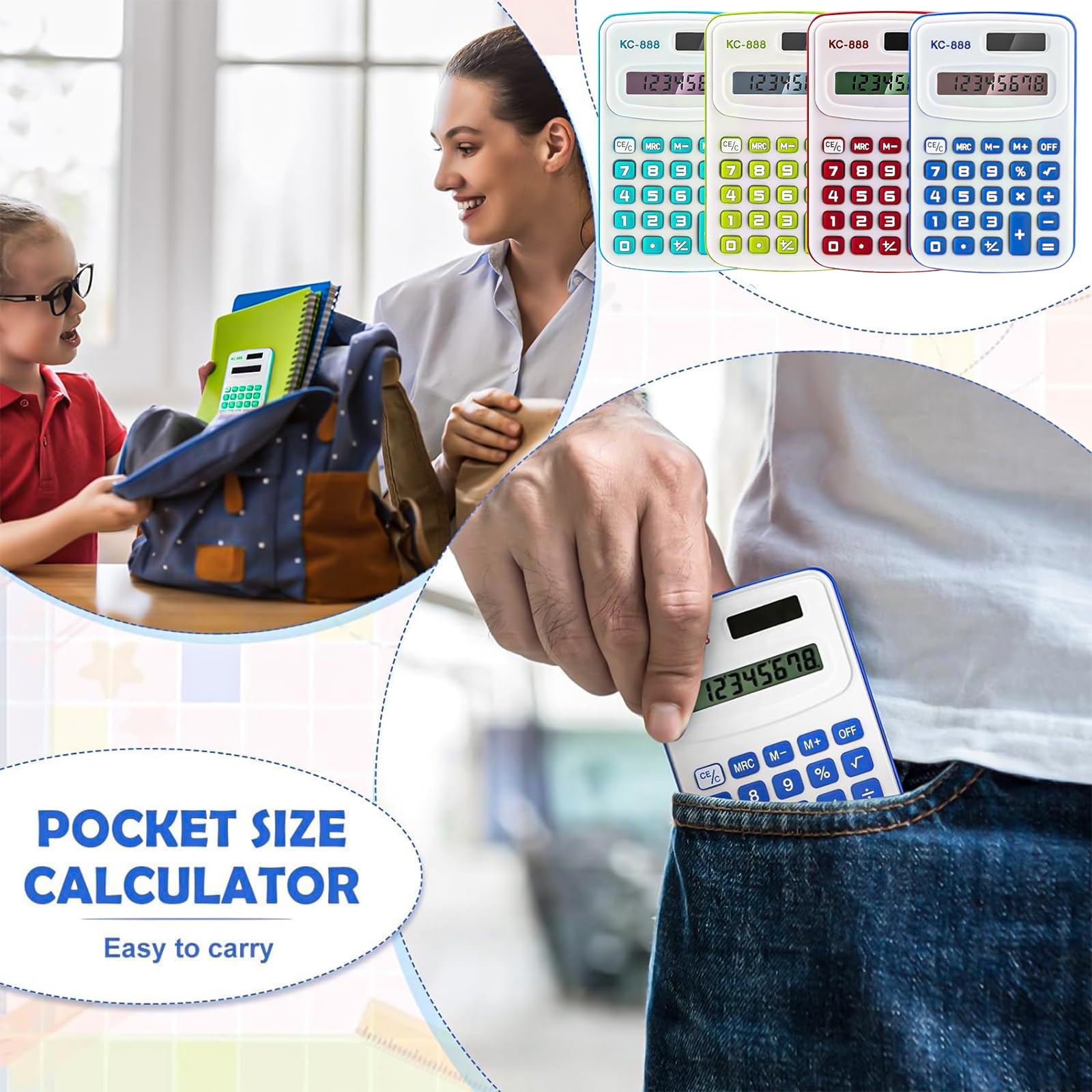 20+ Handheld Calculator Construction Calculator 20-Pack Pocket Calculators - 8-Digit Solar