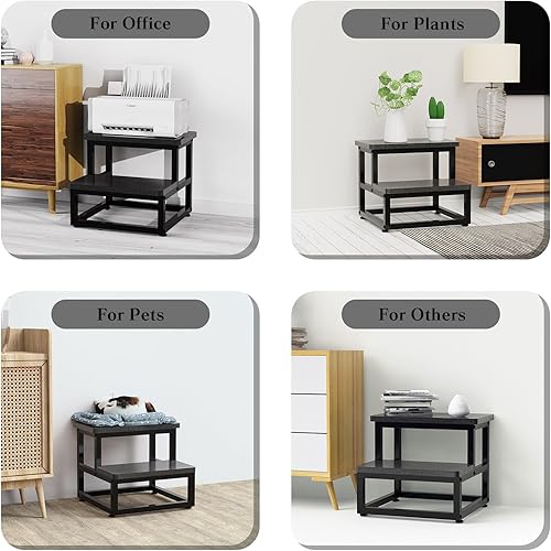 Miniatura 3 de YAKANJ Taburetes para adultos y niños, taburete resistente para cocina y baño, soporta hasta 500 libras de capacidad, marco de metal, tela gris