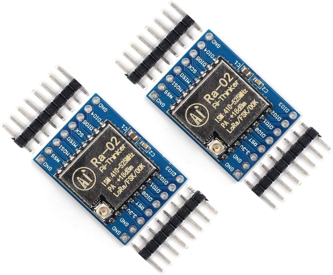TECNOIOT 2pcs SX1278 LoRa 433MHz Ra-02 Wireless Spread Spectrum Transmission Socket Ra02