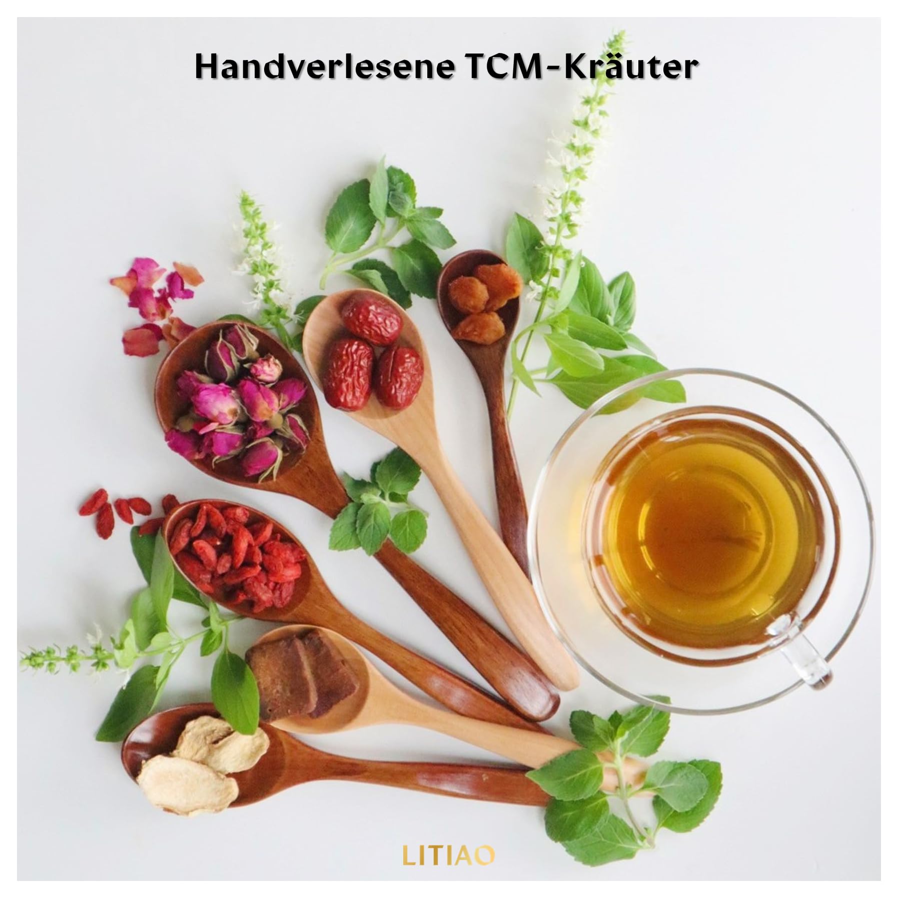 LITIAO SELBSTLIEBE Frauentee - Mit 5 einzigartigen TCM-Kräutern | 30 Pyramidenteebeutel je 19g | Koffeinfrei | 3 Packungen
