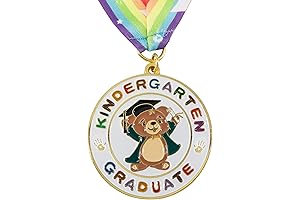 Colorful Kindergarten Graduation Medal with Rainbow Ribbon