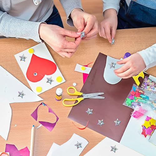 Miniatura 5 de 500 calcomanías holográficas de estrella plateadas, calcomanías autoadhesivas de 1 pulgada con purpurina metálica, calcomanías de estrella